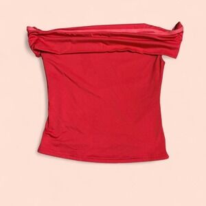 Edikted Red off the shoulder‎ top WOMEN SIZE XS
